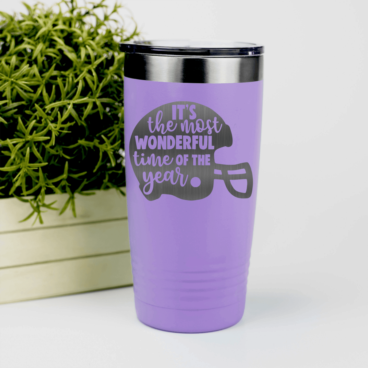 Light Purple football tumbler Festive Football Cheers