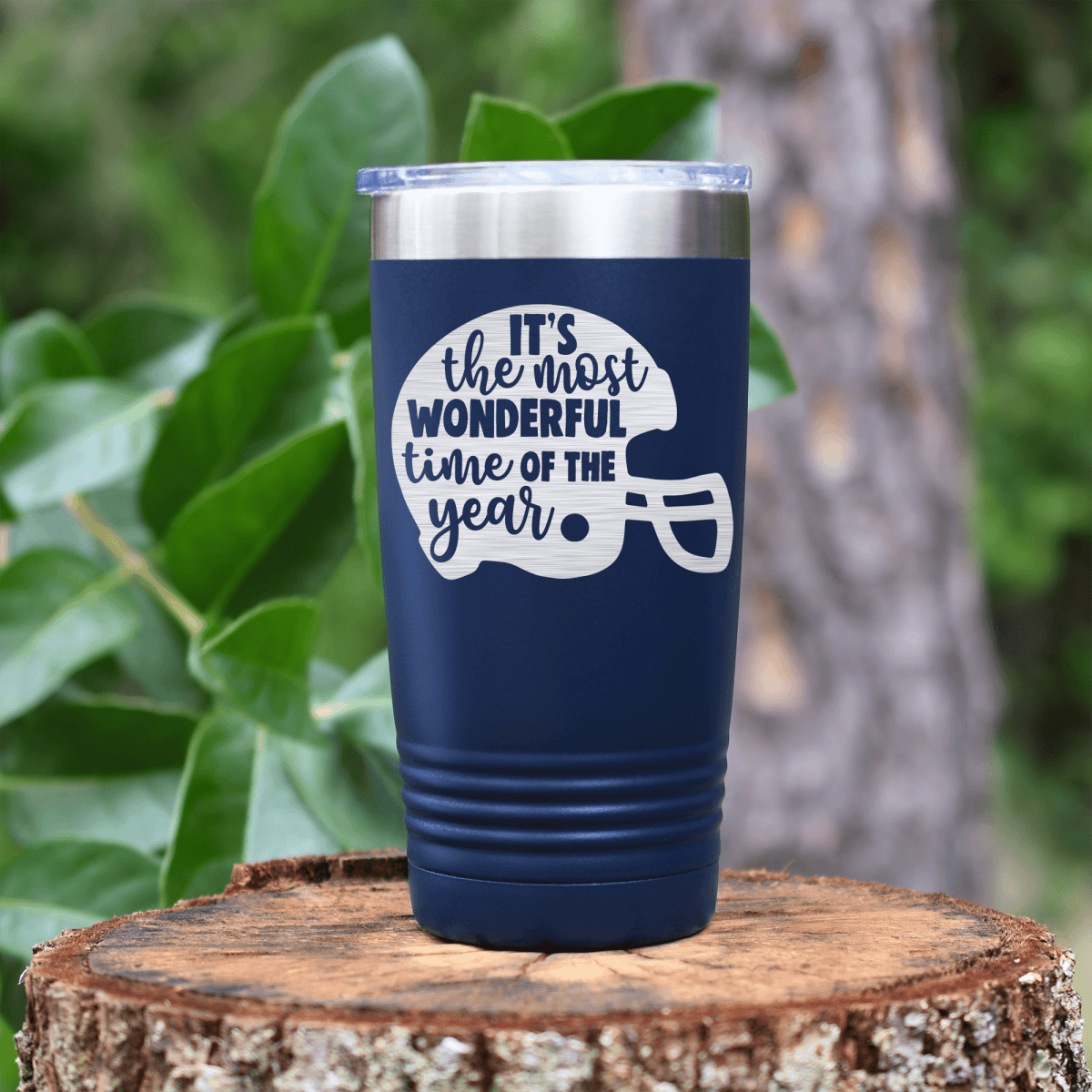 Navy football tumbler Festive Football Cheers