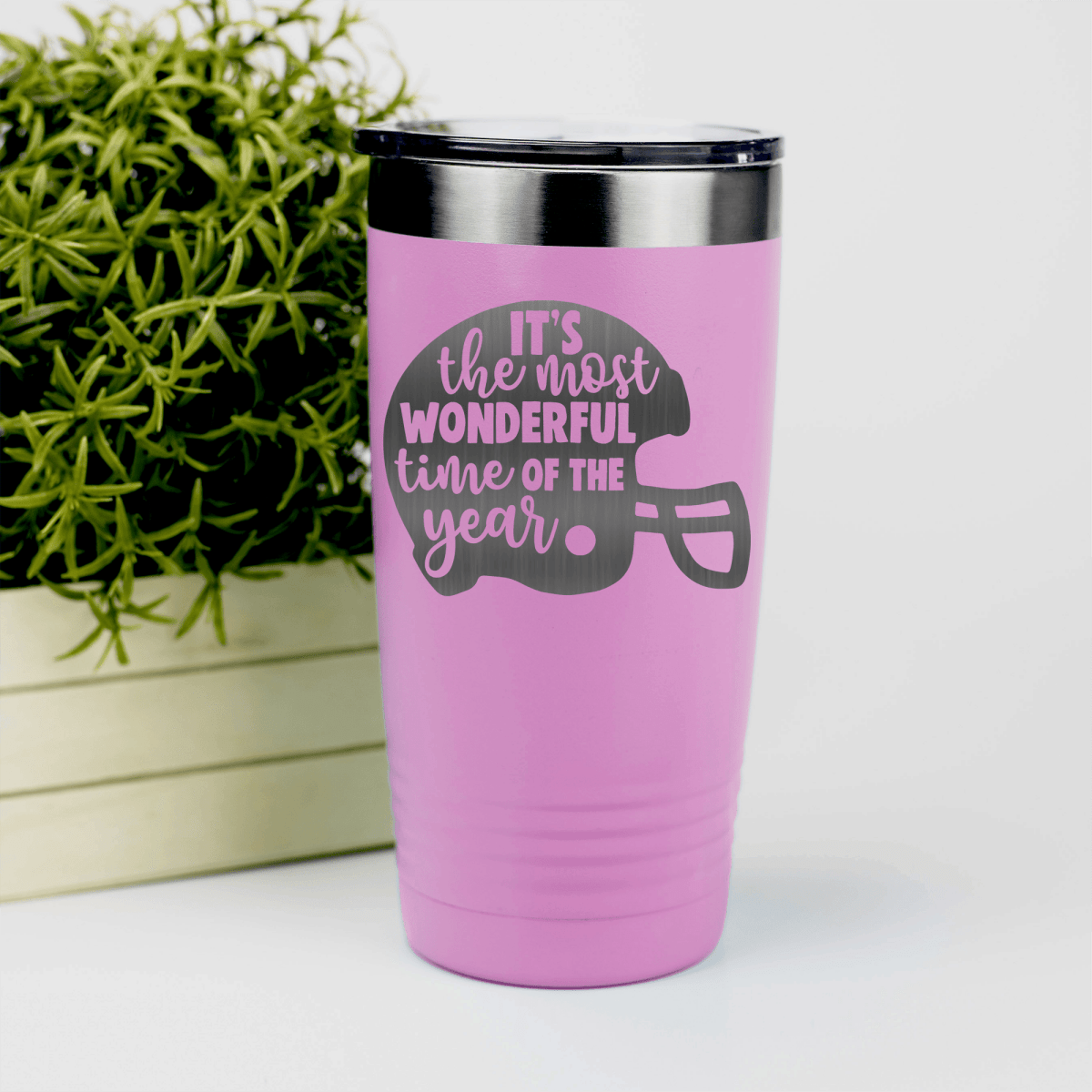 Pink football tumbler Festive Football Cheers