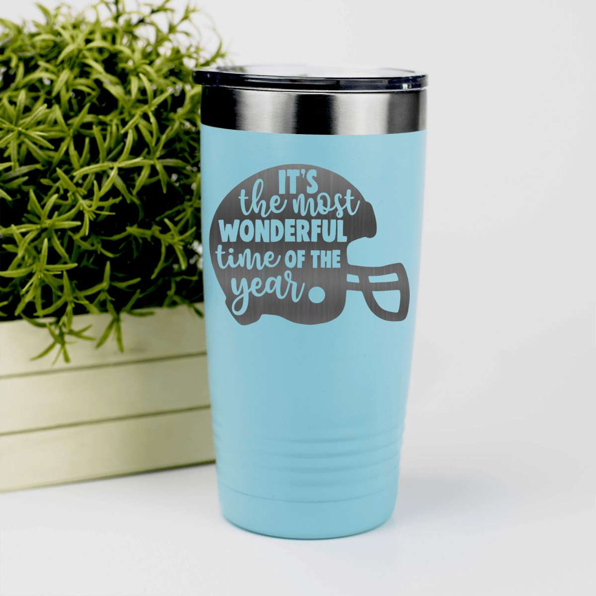 Teal football tumbler Festive Football Cheers