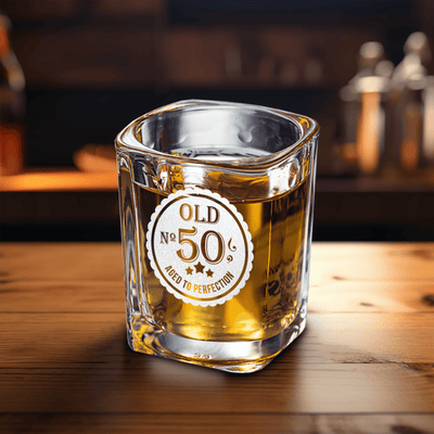 Fifty Aged To Perfection Square Shotglass