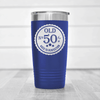 Blue Birthday Tumbler With Fifty Aged To Perfection Design