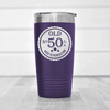 Purple Birthday Tumbler With Fifty Aged To Perfection Design