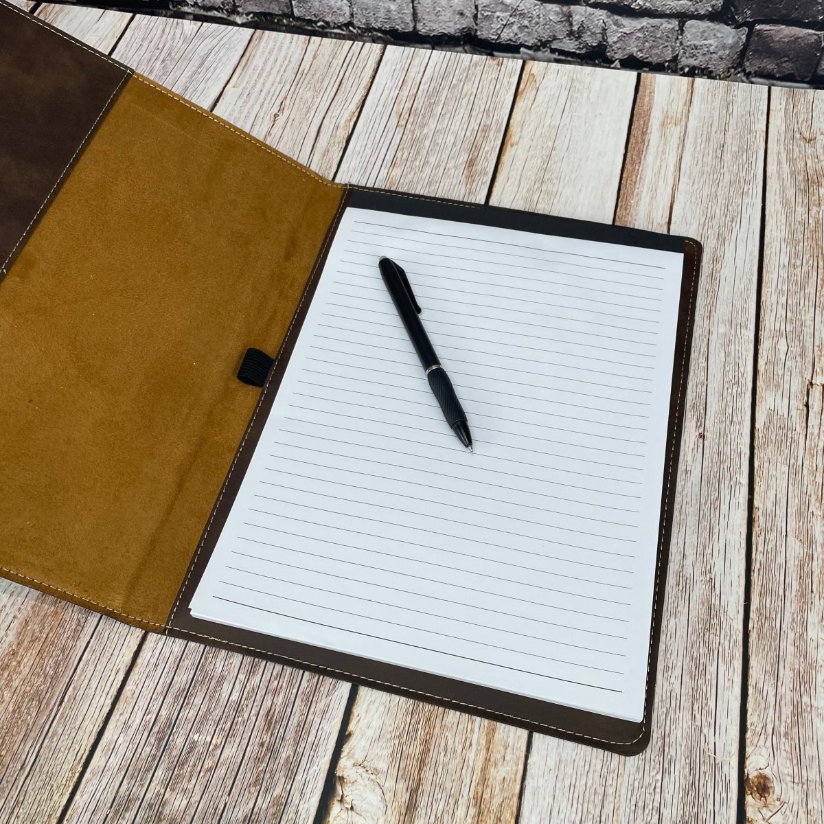 Unique Personalized Custom Logo Portfolio with Notepad Customized Gifts for Men by Groovy Guy