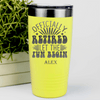 Yellow Retirement Tumbler With Finally Free Design