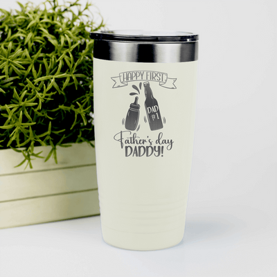 White fathers day tumbler First Fathers Day