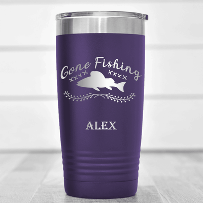 Purple Fishing Tumbler With Fishing For The Day Design