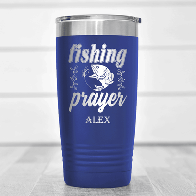 Blue Fishing Tumbler With Fishing Prayer Design