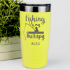 Yellow Fishing Tumbler With Fishing Therapy Design
