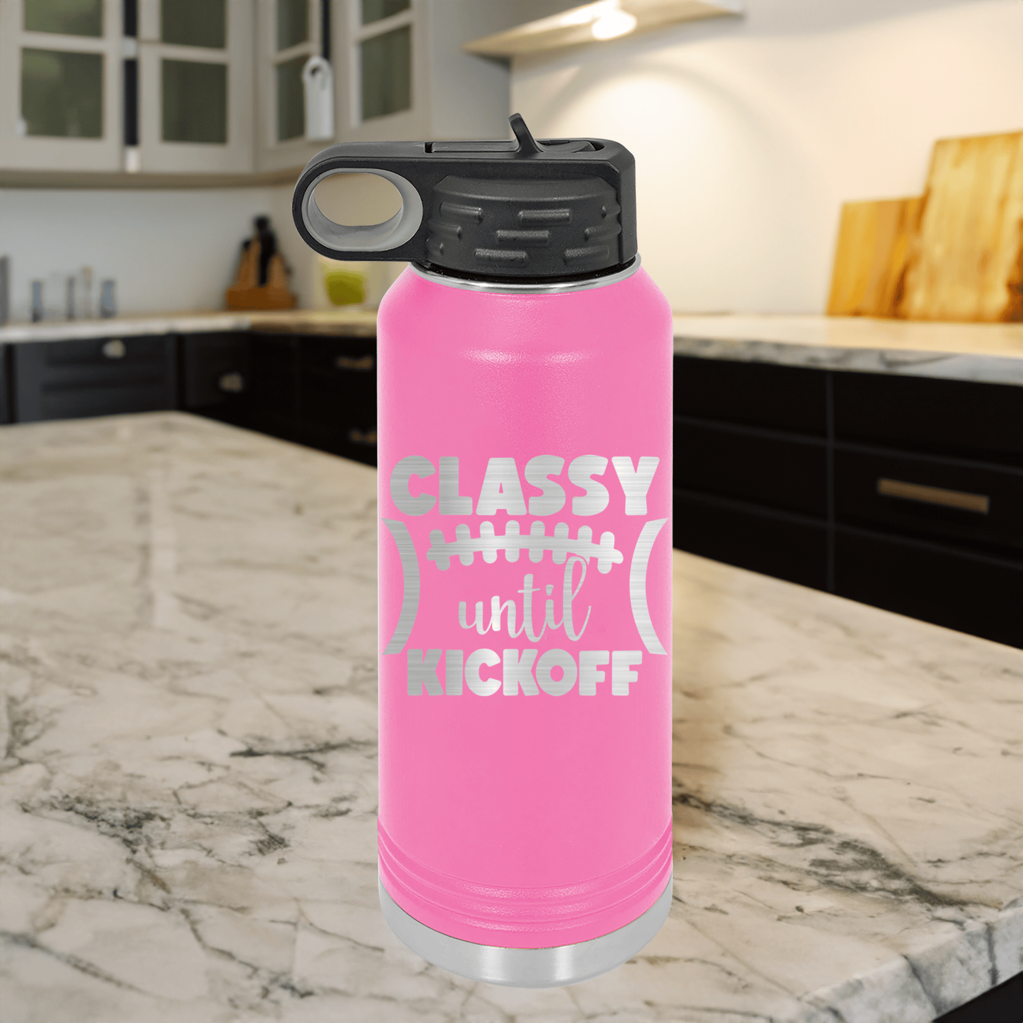 Funny Class Meets Gridiron Passion 32 Oz Water Bottle 
