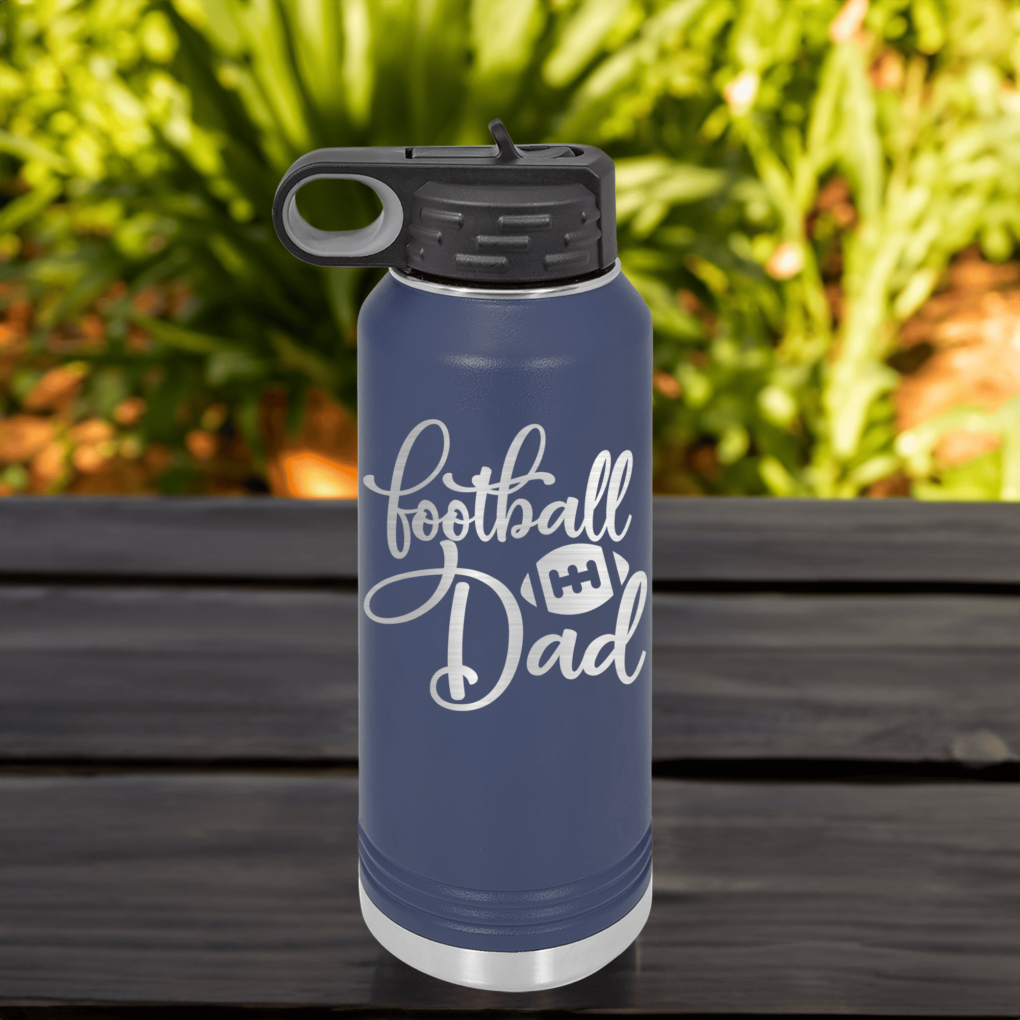Funny Football Fatherhood in Words 32 Oz Water Bottle 