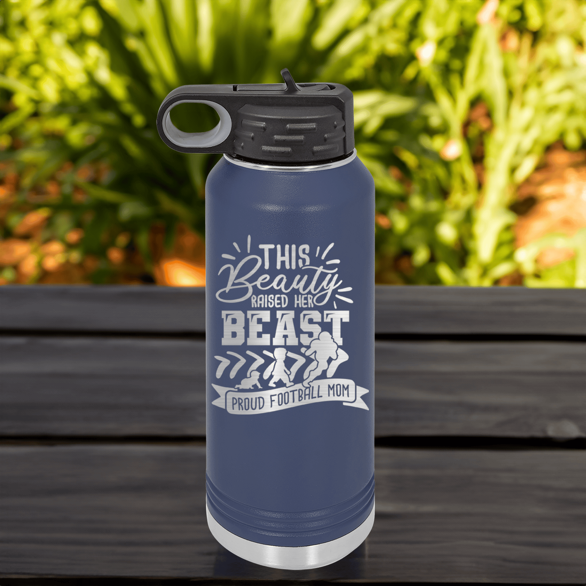 Football Mom Water Bottle Gift - Large Insulated Water Bottle with