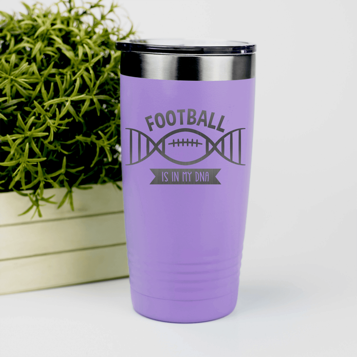 Light Purple football tumbler Football Roots Run Deep