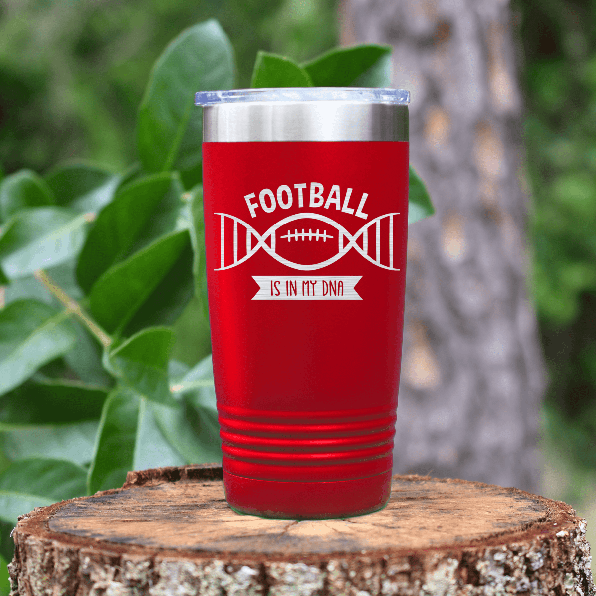 Red football tumbler Football Roots Run Deep