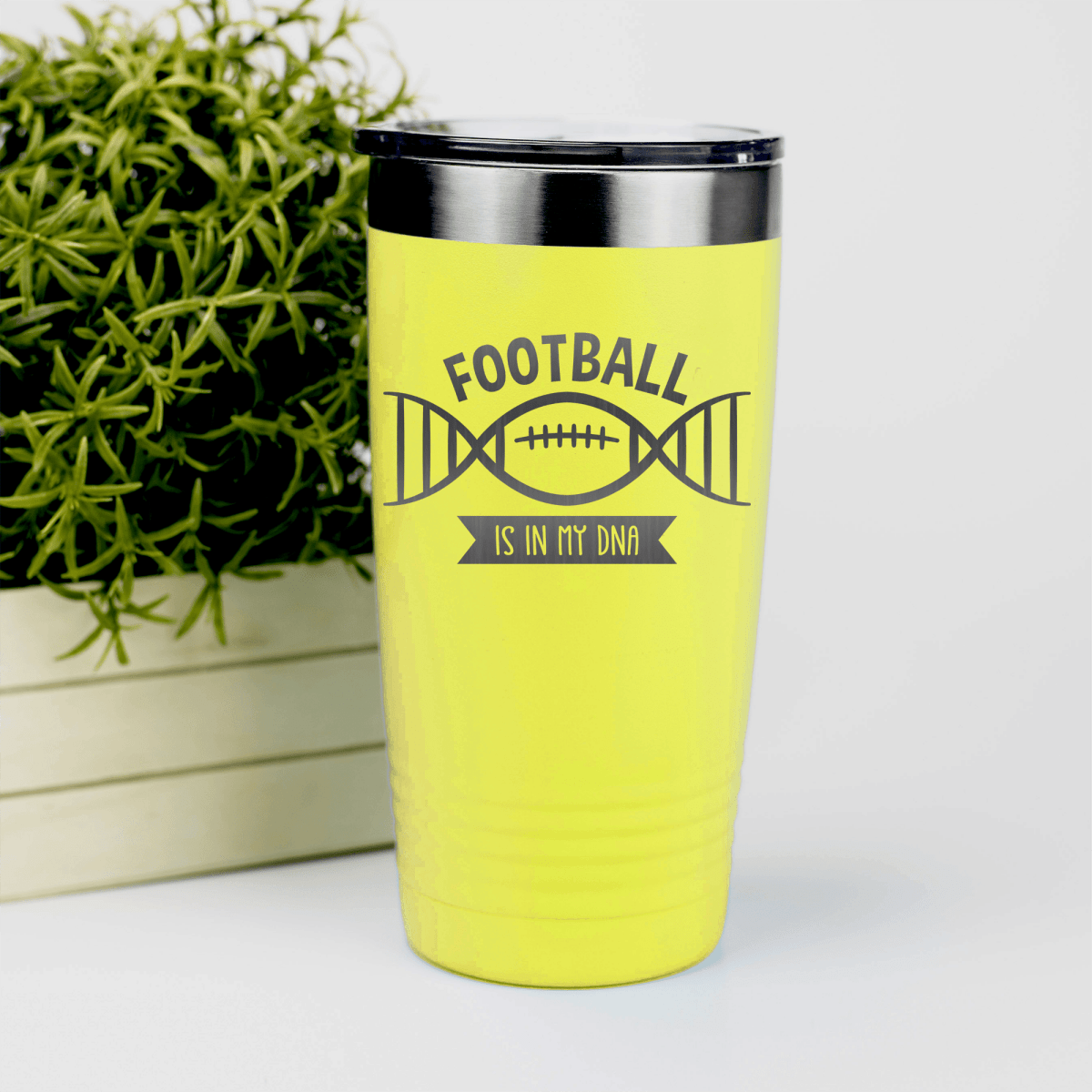 Yellow football tumbler Football Roots Run Deep