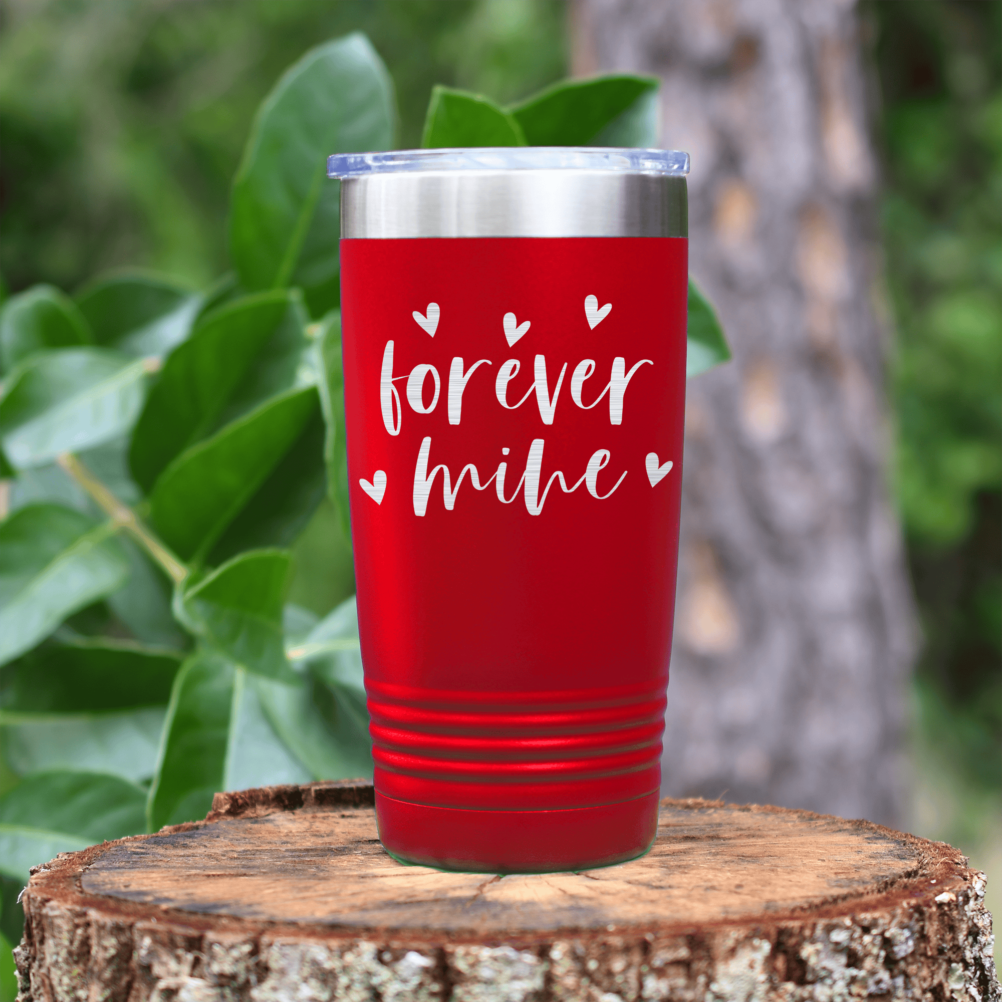 Red Valentines Day Tumbler With Forever Mine Design