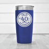 Blue Birthday Tumbler With Fourty Aged To Perfection Design