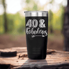 Black Birthday Tumbler With Fourty And Fabulous Design