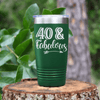 Green Birthday Tumbler With Fourty And Fabulous Design