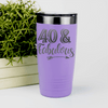 Light Purple Birthday Tumbler With Fourty And Fabulous Design