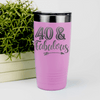 Pink Birthday Tumbler With Fourty And Fabulous Design