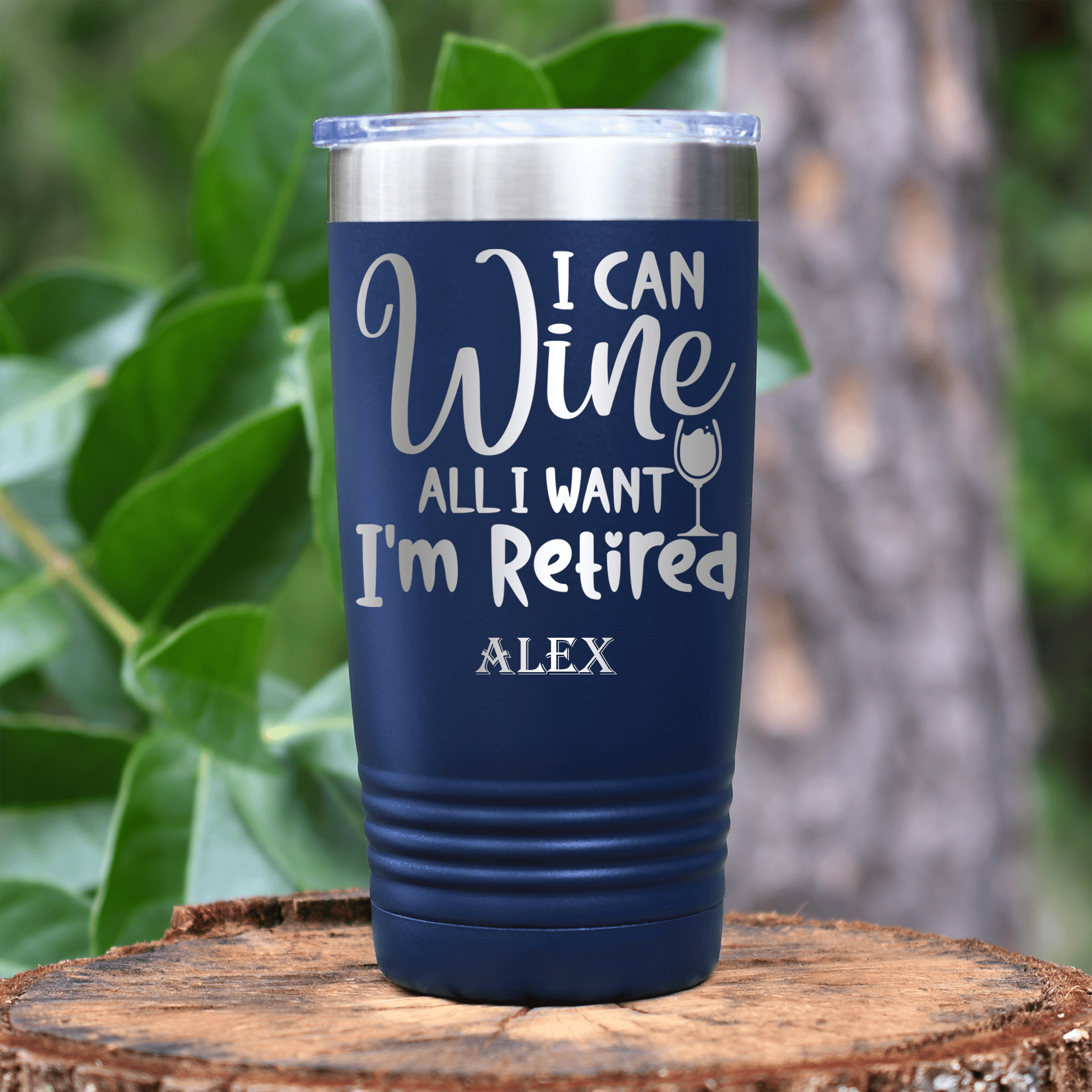 Navy Retirement Tumbler With Free To Wine Design