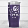 Purple Retirement Tumbler With Free To Wine Design