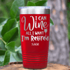 Red Retirement Tumbler With Free To Wine Design