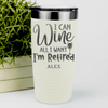 White Retirement Tumbler With Free To Wine Design