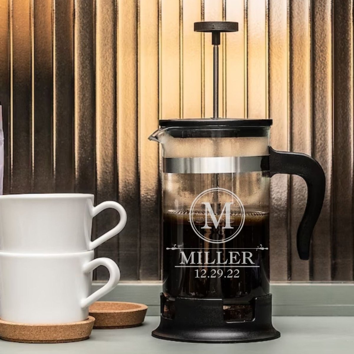 Unique Personalized Custom French Press Customized housewarming gift Gifts for Men by Groovy Guy