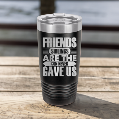 Funny Friends Are Siblings Ringed Tumbler
