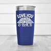 Blue football tumbler From Kickoff To Touchdown