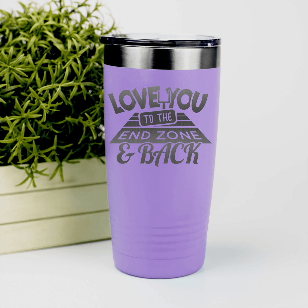 Light Purple football tumbler From Kickoff To Touchdown