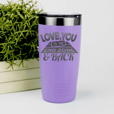Light Purple football tumbler From Kickoff To Touchdown