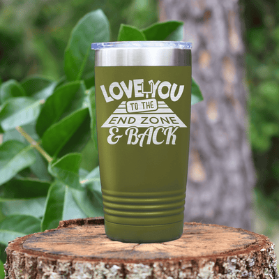 Military Green football tumbler From Kickoff To Touchdown