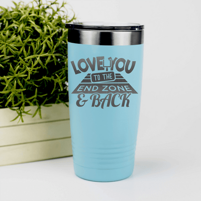 Teal football tumbler From Kickoff To Touchdown