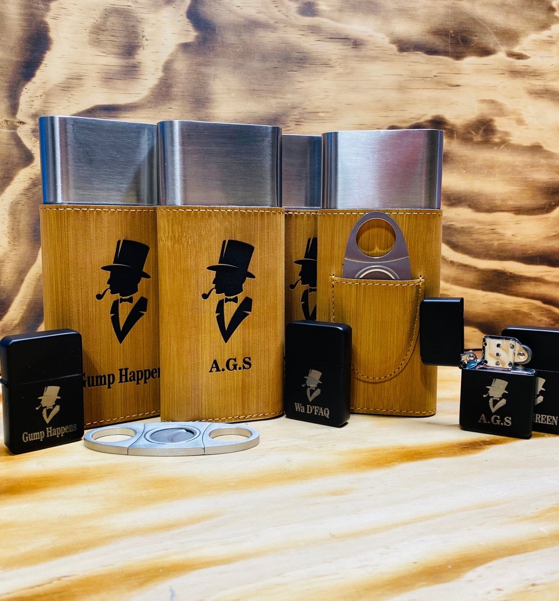 Unique Personalized Cigar Travel Set Customized Cigar Gifts for Men by Groovy Guy