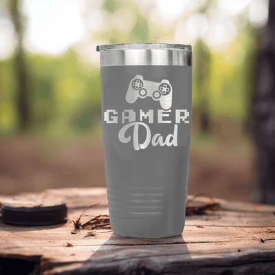 Grey fathers day tumbler Gamer Dad