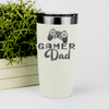White fathers day tumbler Gamer Dad