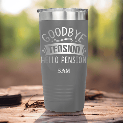 Grey Retirement Tumbler With Getting Paid To Relax Design