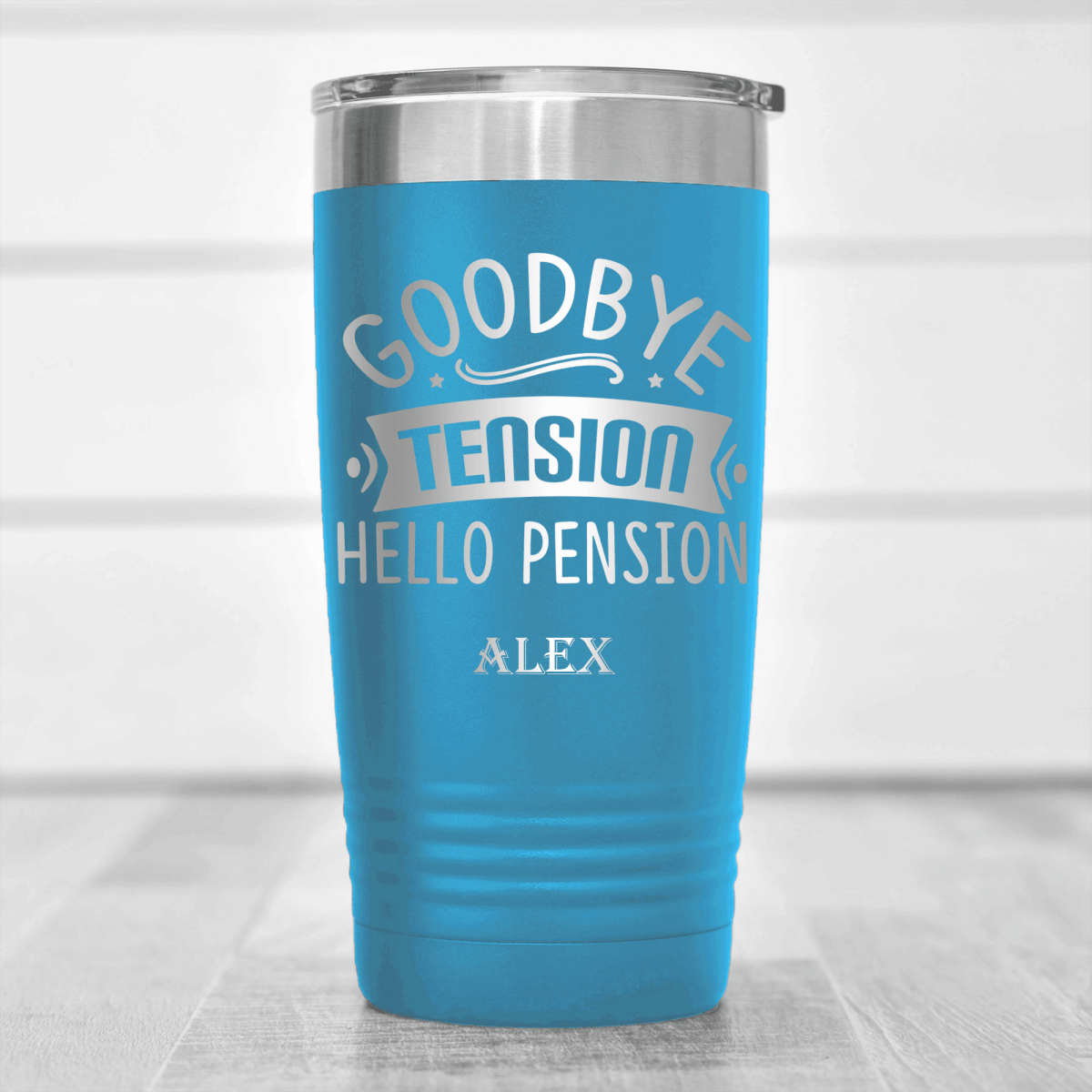 Light Blue Retirement Tumbler With Getting Paid To Relax Design