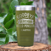 Military Green Retirement Tumbler With Getting Paid To Relax Design