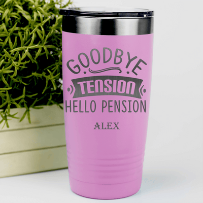 Pink Retirement Tumbler With Getting Paid To Relax Design