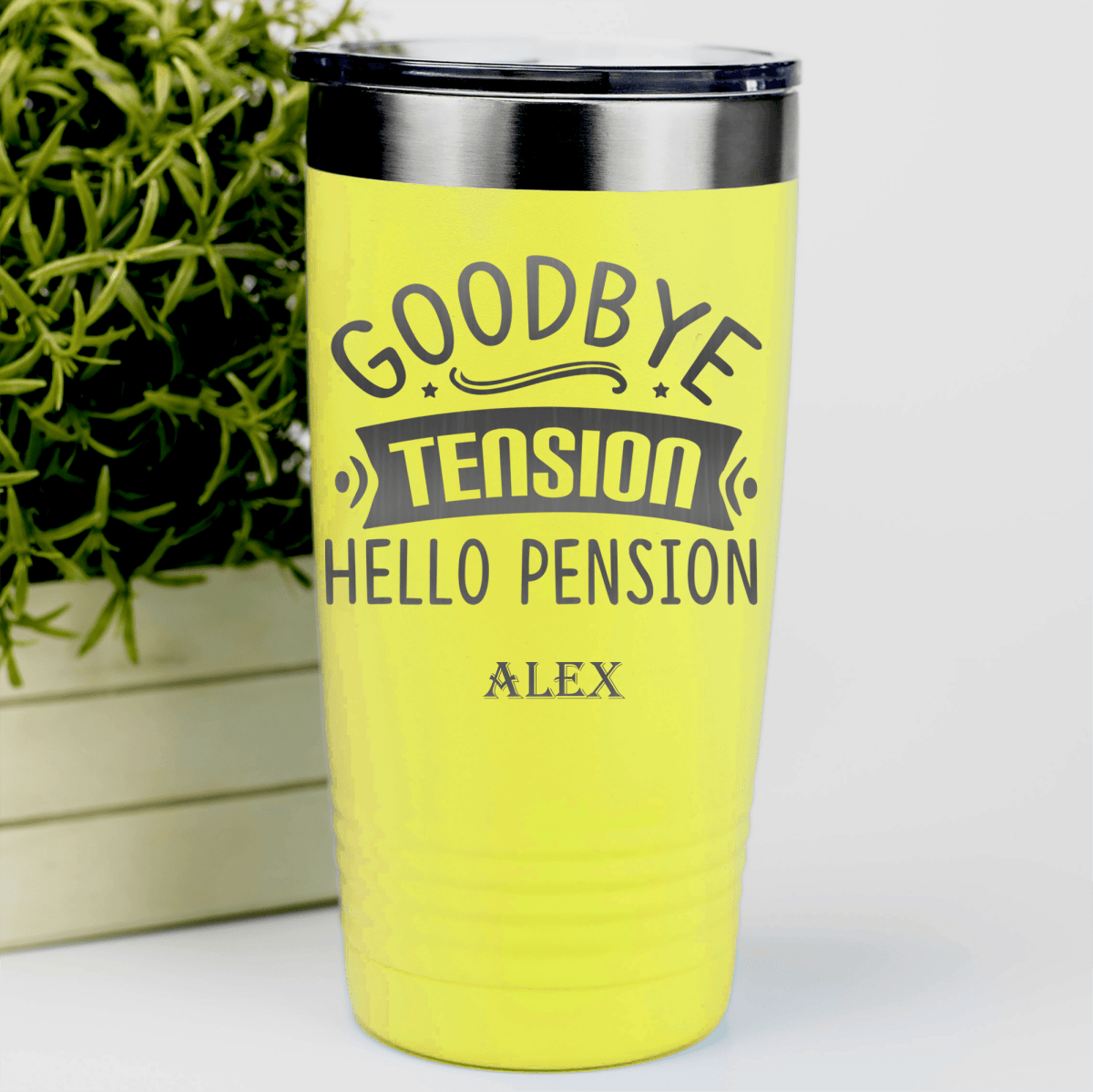 Yellow Retirement Tumbler With Getting Paid To Relax Design
