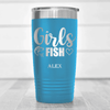 Light Blue Fishing Tumbler With Girls Fish Design