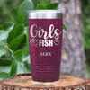 Maroon Fishing Tumbler With Girls Fish Design