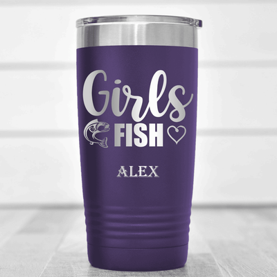 Purple Fishing Tumbler With Girls Fish Design