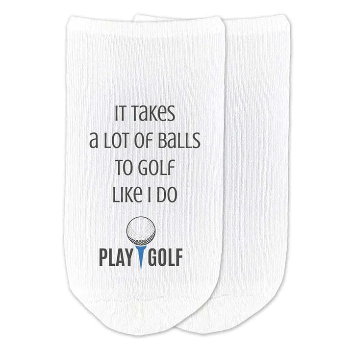 Unique Personalized It Takes A Lot of Balls to Play Golf Socks Customized Socks Gifts for Men by Groovy Guy