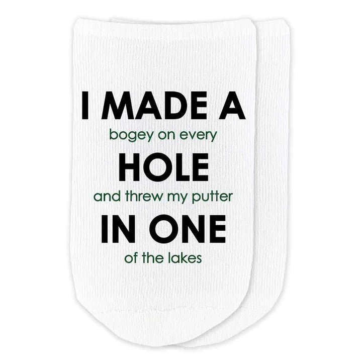 Unique Personalized Funny Hole In One Golf Socks Customized Socks Gifts for Men by Groovy Guy