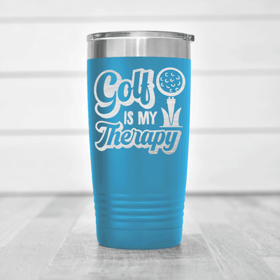 Light Blue golf tumbler Golf Is My Therapy